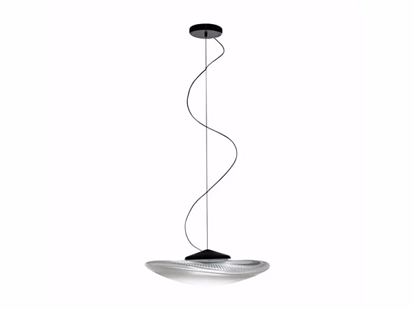 LED Blown Glass Pendant Lamp Fabbian Loop factory Fabbian from Italy. Foto №1