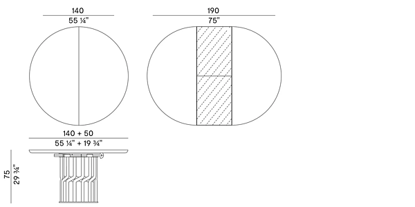 Extending round wooden table Potocco Intreccio 950 TC1 950/TC1 factory POTOCCO from Italy. Foto №6