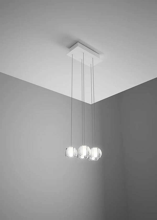 Crystal Pendant Lamp Multispot Beluga Fabbian factory Fabbian from Italy. Foto №2