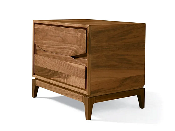 Rectangular walnut bedside table with drawers DALE M 131 factory DALE from Italy. Foto №2