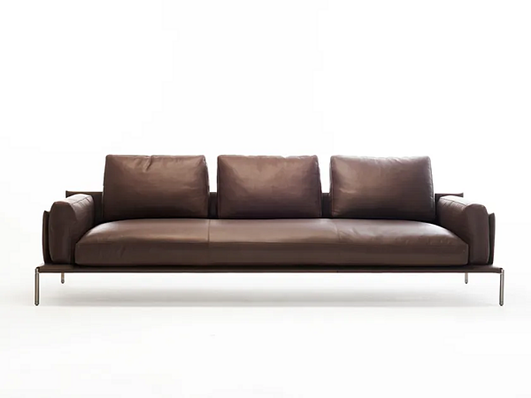 Three-Seater Leather Sofa Noah ZANOTTA factory ZANOTTA from Italy. Foto №1