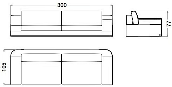 4-Seater Fabric Sofa Starlight CPRN HOMOOD ST764 factory CPRN HOMOOD from Italy. Foto №2