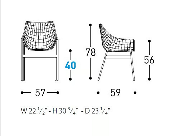 Steel garden chair with armrests VARASCHIN Summer Set 2423, 2423C factory VARASCHIN from Italy. Foto №18