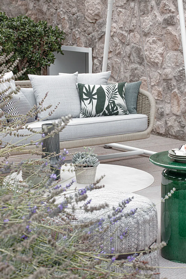 Round garden pouf in technical fabric with removable cover Atmosphera Levante CXLV.PF factory ATMOSPHERA from Italy. Foto №5