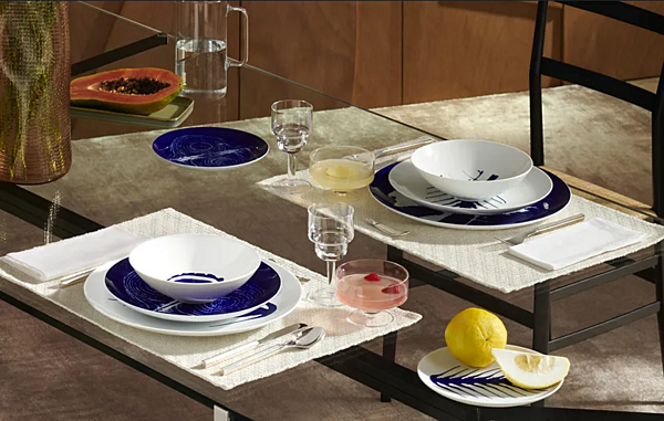 Set of 2 porcelain placeholder plates Neige CASSINA GNR CP 03 factory CASSINA from Italy. Foto №6