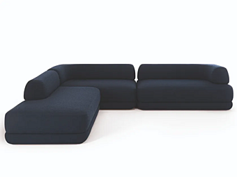 Sectional fabric sofa with soft back ZANOTTA Bumper