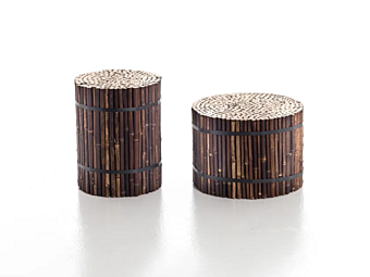 Low bamboo stool black Gervasoni 19 21 Low bamboo stool black Gervasoni 19 21 factory Gervasoni from Italy