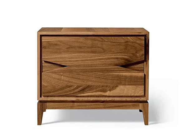 Rectangular walnut bedside table with drawers DALE M 131 factory DALE from Italy. Foto №1