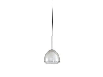 LED pendant lamp made of borosilicate glass with chrome bell LIGNE ROSET 10073001