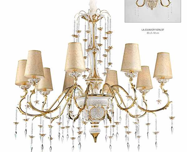 Chandelier LORENZON (F.LLI LORENZON) LL.03/BO/SW/2C/10PA/9F factory LORENZON (F.LLI LORENZON) from Italy. Foto №1