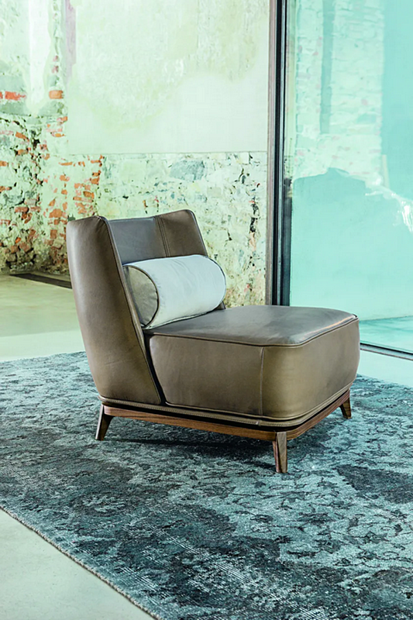 Upholstered armchair in leather or fabric VIBIEFFE 430 Opera factory VIBIEFFE from Italy. Foto №5