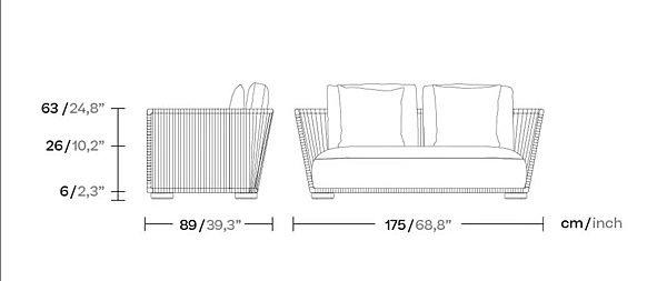 Two-seater garden sofa with fabric upholstery KETTAL Grand Bitta KS7003100 factory KETTAL from Italy. Foto №4