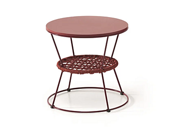 Round iron coffee table with integrated magazine rack Saba Ziggy
