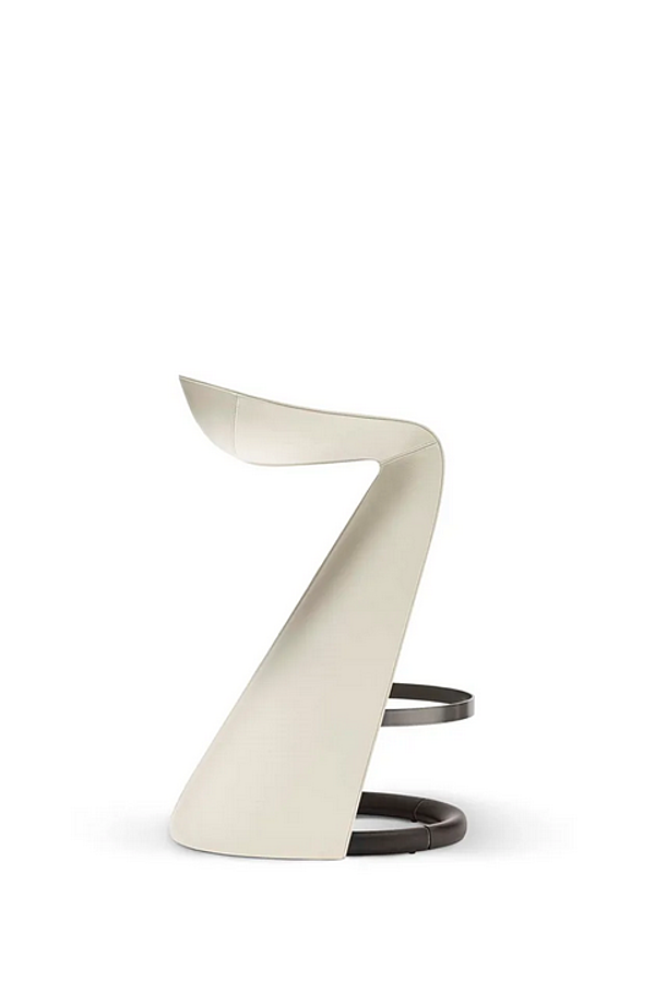 Leather stool with footrest GIORGETTI factory GIORGETTI from Italy. Foto №2