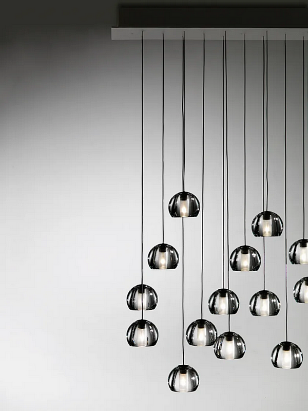 Crystal Pendant Lamp Multispot Beluga Fabbian factory Fabbian from Italy. Foto №8