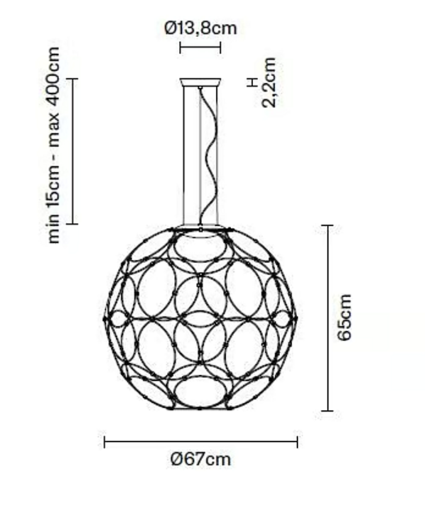 LED pendant lamp in steel from Fabbian Giro collection factory Fabbian from Italy. Foto №14