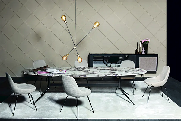 Dining table marble or MDF 1500 Swing VIBIEFFE factory VIBIEFFE from Italy. Foto №8