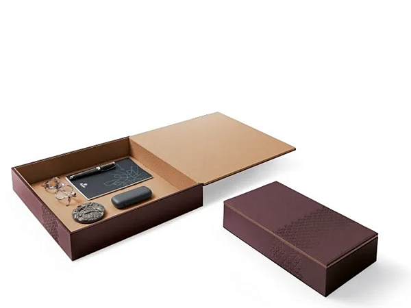 Leather storage box GIORGETTI GA467G, GA466G factory GIORGETTI from Italy. Foto №5