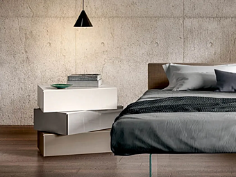 Bedside table with drawers made of wood LAGO Morgana Bedside table with drawers made of wood LAGO Morgana factory LAGO from Italy