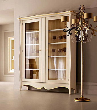 Display cabinet Sofia Cortezari wood with glass doors 553 factory CORTE ZARI from Italy