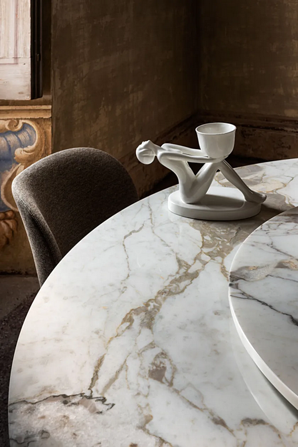 Round marble table with brass base GHIDINI1961 Merlino factory GHIDINI1961 from Italy. Foto №8