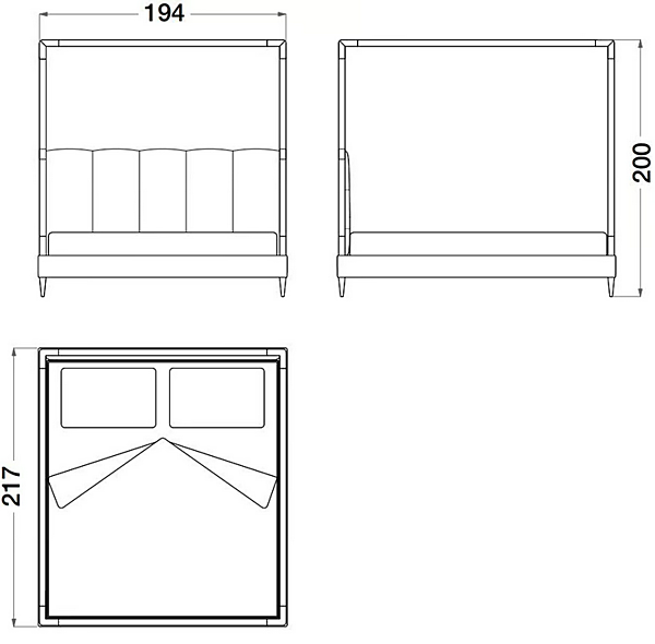 Canopy bed in nubuck and metal CPRN HOMOOD Sesto Senso BS100, BS101, BS102 factory CPRN HOMOOD from Italy. Foto №3