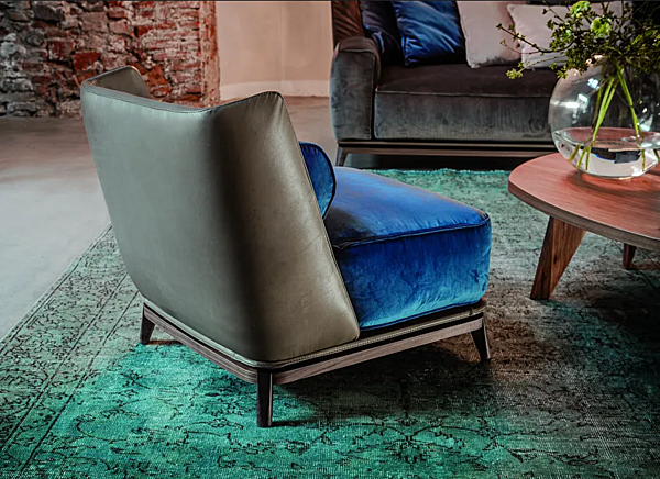 Upholstered armchair in leather or fabric VIBIEFFE 430 Opera factory VIBIEFFE from Italy. Foto №4