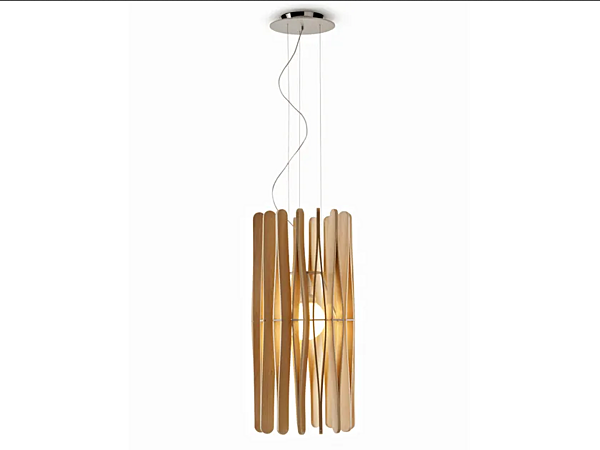 Wooden pendant lamp Stick Fabbian F23 A01 69 factory Fabbian from Italy. Foto №1