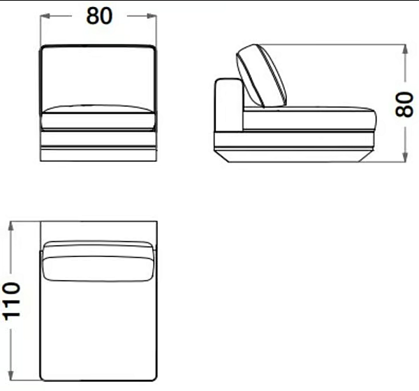 Sectional sofa in fabric and leather with soft back Dragonfly CPRN HOMOOD D653 + D654 + D655 + D657 + D659 factory CPRN HOMOOD from Italy. Foto №8