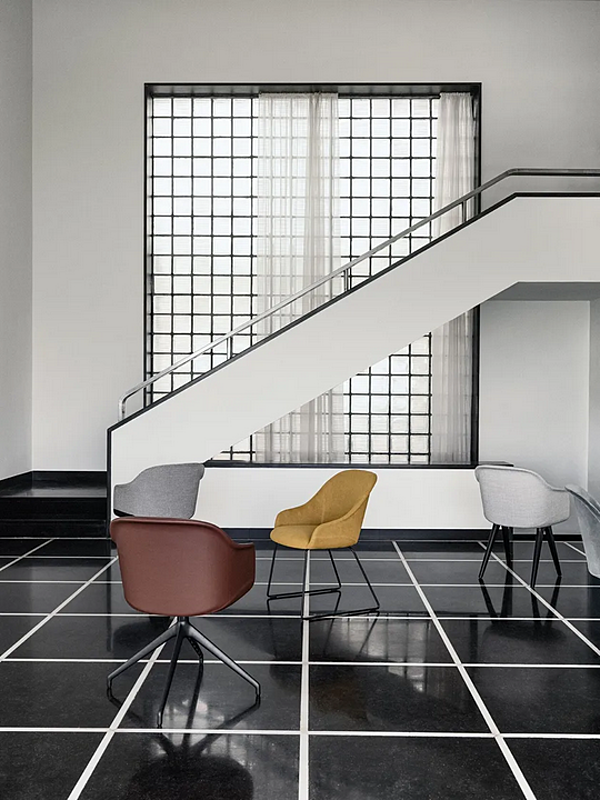 Swivel upholstered fabric chair with armrests Potocco Lyz 918 GC 918/GC factory POTOCCO from Italy. Foto №2