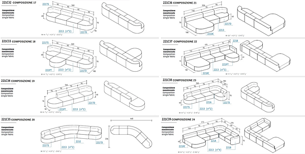 Modular fabric garden sofa with soft back VARASCHIN Belt factory VARASCHIN from Italy. Foto №22