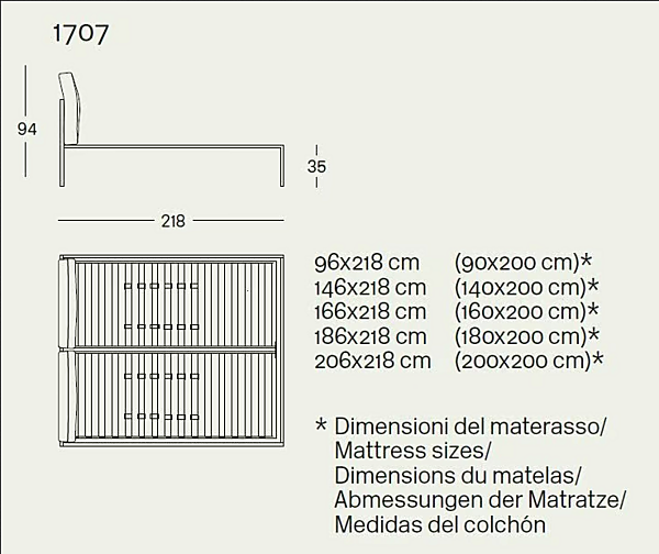 Double bed with upholstered headboard ZANOTTA Nyx 1707 factory ZANOTTA from Italy. Foto №4