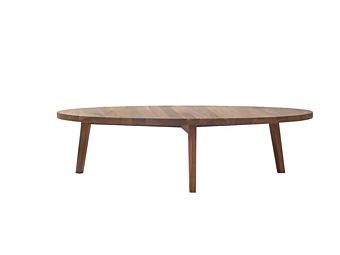 Low round gray wooden coffee table Gervasoni 46 factory Gervasoni from Italy