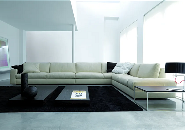 Sectional sofa fabric or leather VIBIEFFE 810 Fly factory VIBIEFFE from Italy. Foto №7