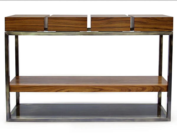 Rectangular wooden console table with drawers BRABBU Cassis factory BRABBU from Italy. Foto №1