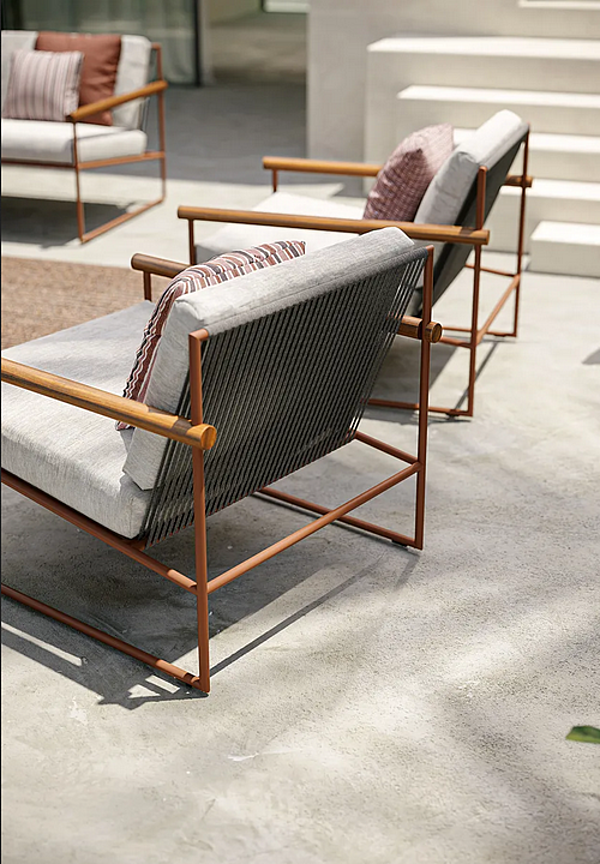 Garden armchair with armrests fabric Atmosphera sled base factory ATMOSPHERA from Italy. Foto №6