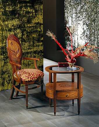 Mahogany chair with upholstered back Rosa Gialla CARPANELLI factory CARPANELLI from Italy