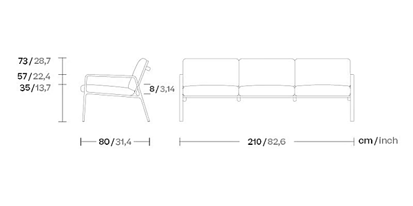 Three-Seater Fabric Garden Sofa Park Life KETTAL factory KETTAL from Italy. Foto №8