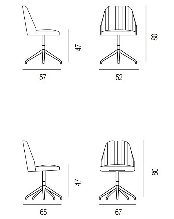 Swivel upholstered fabric chair with castors BROSS Collection 1542 factory BROSS from Italy. Foto №4