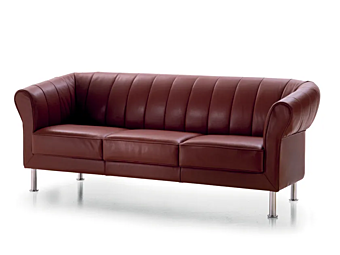 Leather sofa with upholstered back Chesterman I 4 Mariani