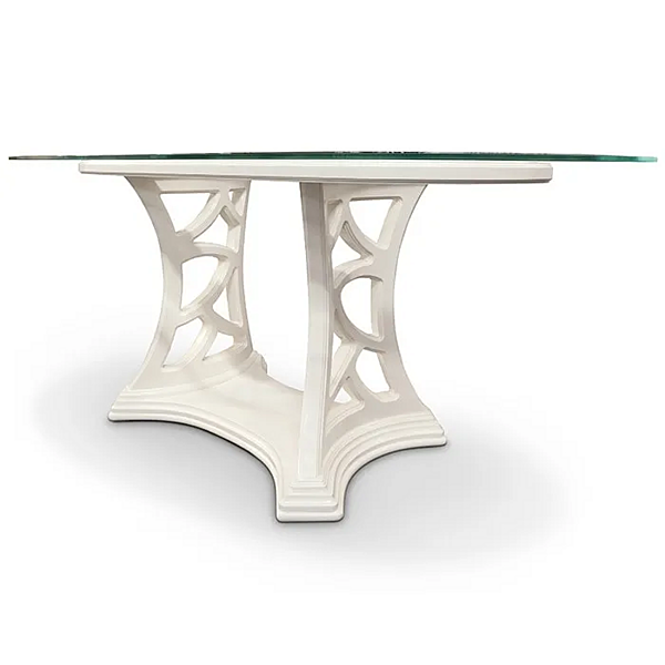 Oval wooden and glass living room table MARZORATI Montecarlo factory MARZORATI from Italy. Foto №2