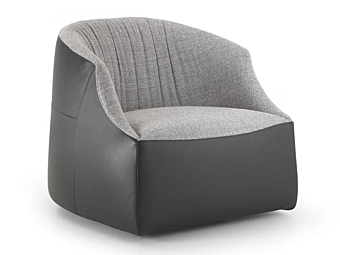 Armchair with armrests leather and fabric Blob i 4 Mariani
