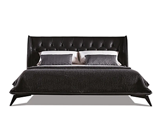 Leather double bed with tufted backrest VIBIEFFE 5700 Opera