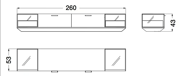 Glass and tanned leather TV cabinet Starlight CPRN HOMOOD ST740 factory CPRN HOMOOD from Italy. Foto №3