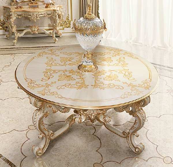 Round wooden dining table with Modenese Gastone light finish factory MODENESE GASTONE from Italy. Foto №2