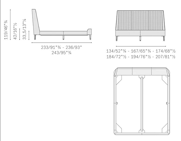 Double bed with upholstered back POLTRONA FRAU Suzie Wong De Luxe factory POLTRONA FRAU from Italy. Foto №3