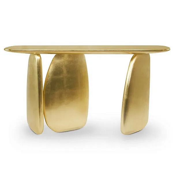 Rectangular Console Table in Gold Leaf BRABBU Ardara factory BRABBU from Italy. Foto №3