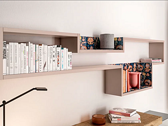 Sectional kids bookcase Lago Lagolinea 1266 made of wood with open shelves Sectional kids bookcase Lago Lagolinea 1266 made of wood with open shelves factory LAGO from Italy