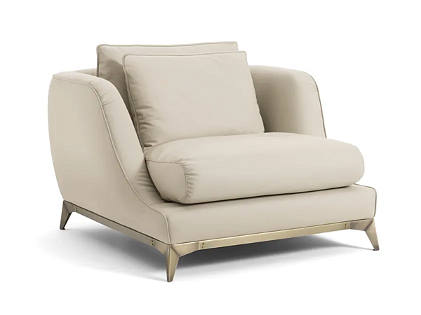 Leather armchair with removable cover Black Tie Brando BRA10 factory Black Tie from Italy. Foto №1