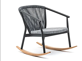 Rocking Easy Chair with Armrests Powder Coated Aluminium VARASCHIN Smart 247D, 247DS, 247DH